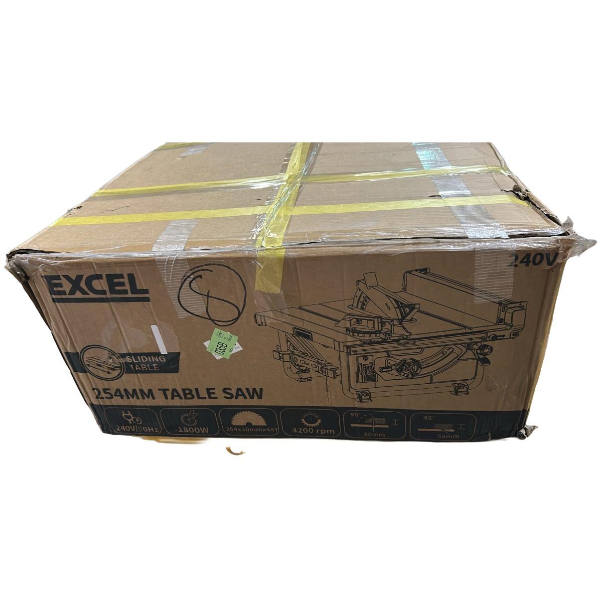 Excel 254mm Extendable Table Saw 240V/1800W Item Condition Damaged Box