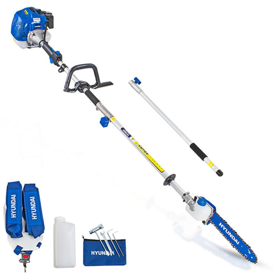 Hyundai HYPS5200X 52cc Petrol Pole Saw Pruner Chainsaw 2.7m Long Reach 260mm Cutting Width