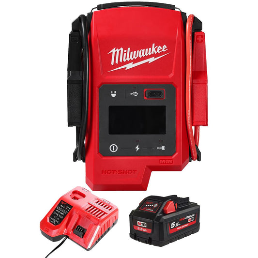 Milwaukee M18JS2000-0 18V Jump Starter with 1 x 5.5Ah Battery & Charger
