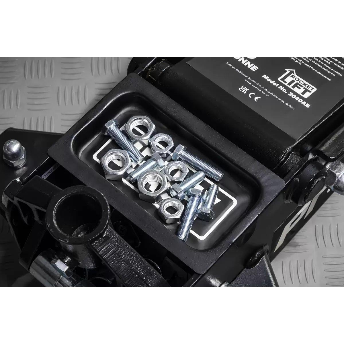 Sealey 3040AB Trolley Jack 3tonne Rocket Lift Black