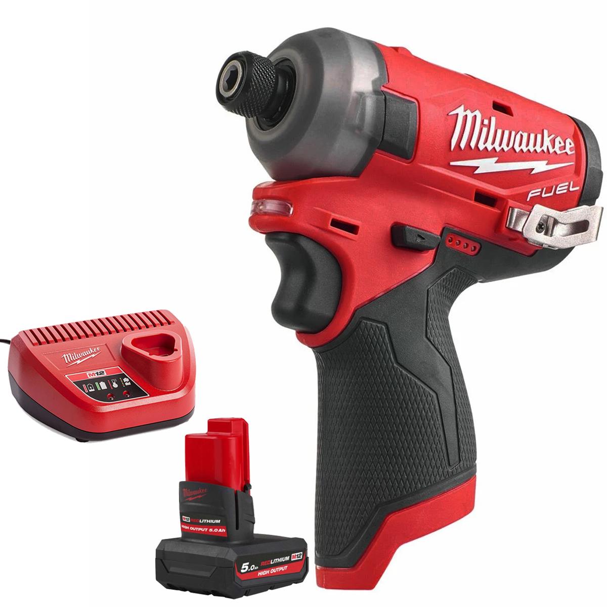 Milwaukee M12FQID-0 12V Hydraulic Impact Driver With 1 x 5.0Ah Battery & Charger