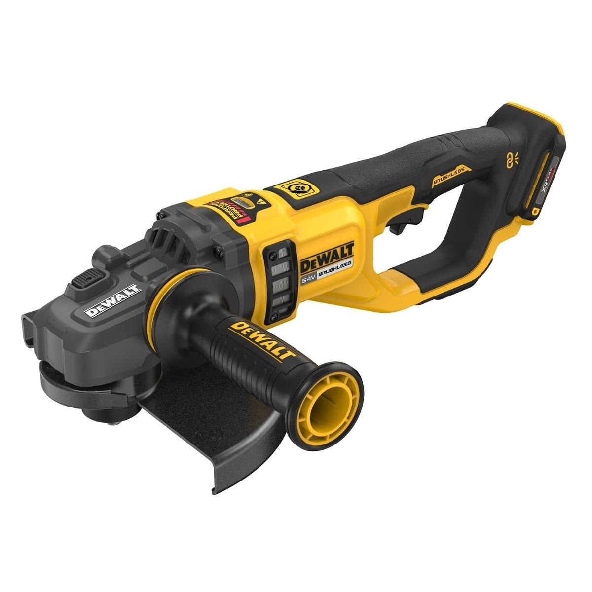 Dewalt DCG460NK-XJ 54V XR Flexvolt Brushless Angle Grinder With 1 x 2.0Ah/6.0Ah Battery Charger & Case