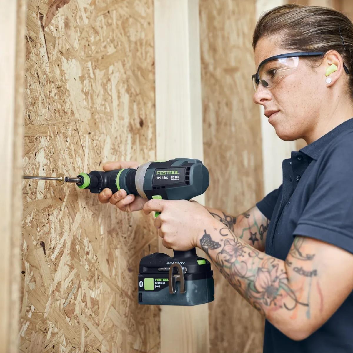 Festool TID 18 Basic-Set TPC 18/4 18V Brushless Impact Driver & Percussion Drill Set with Case - 578834