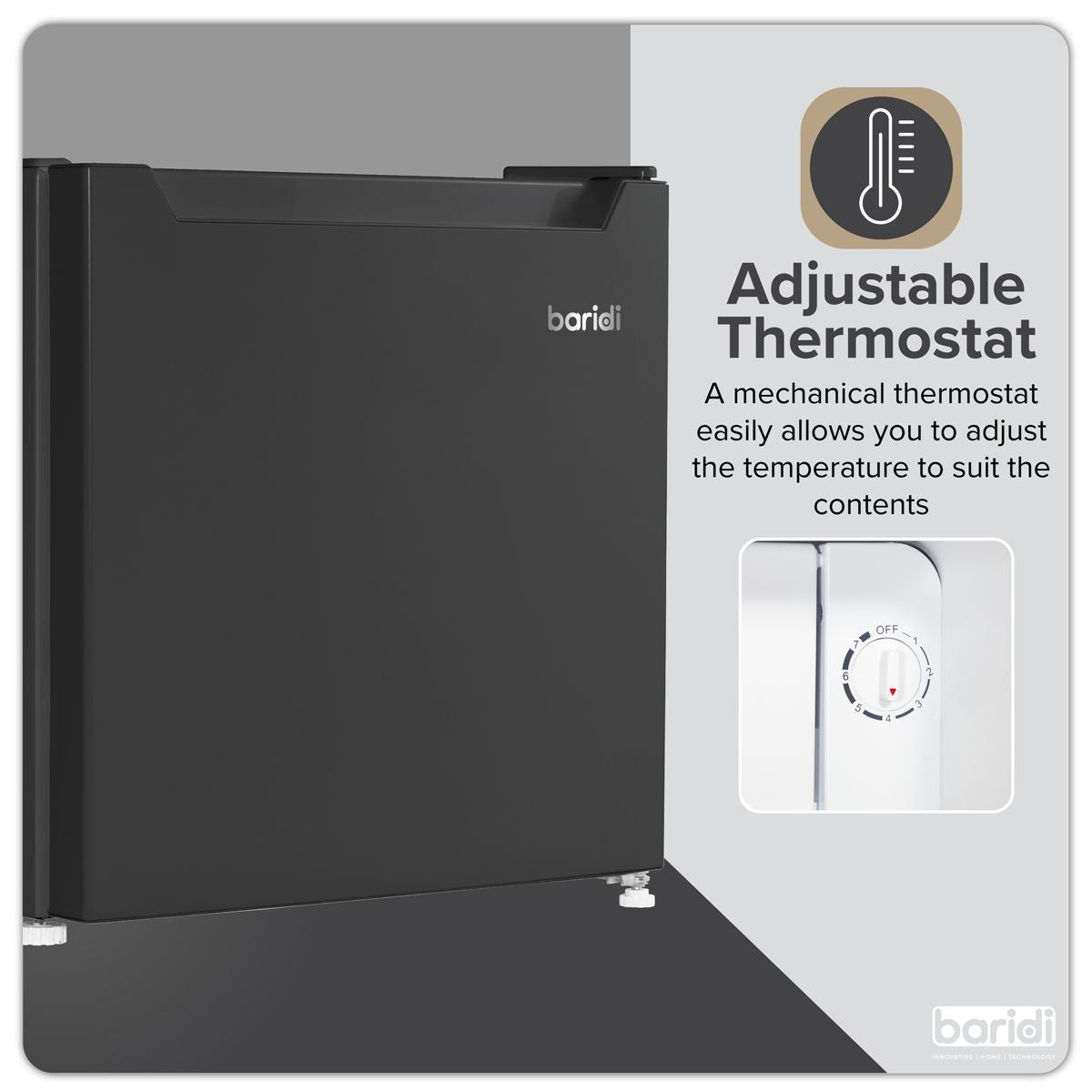 Sealey DH257 Baridi Tabletop Fridge with Ice Box 46L Capacity Black