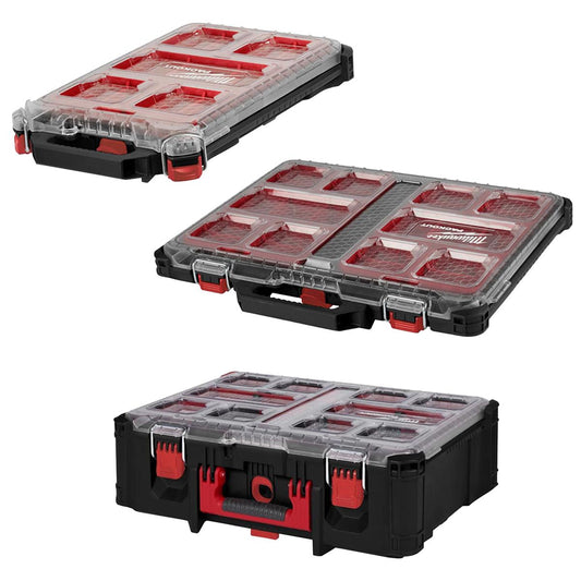 Milwaukee Packout Deep Organiser With Compact Organiser & Slim Case