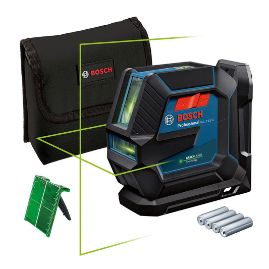 Bosch GLL 2-15 G Line Laser With Universal Mount Precise Leveling and Alignment Tool for Professionals 0601063W00