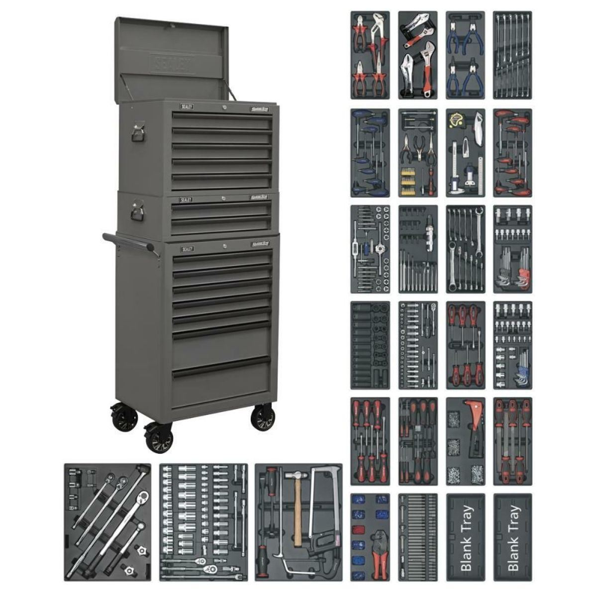 Sealey SPTGRCOMBO1 14 Drawer Tool Chest Combination with 1179pc Tool Kit