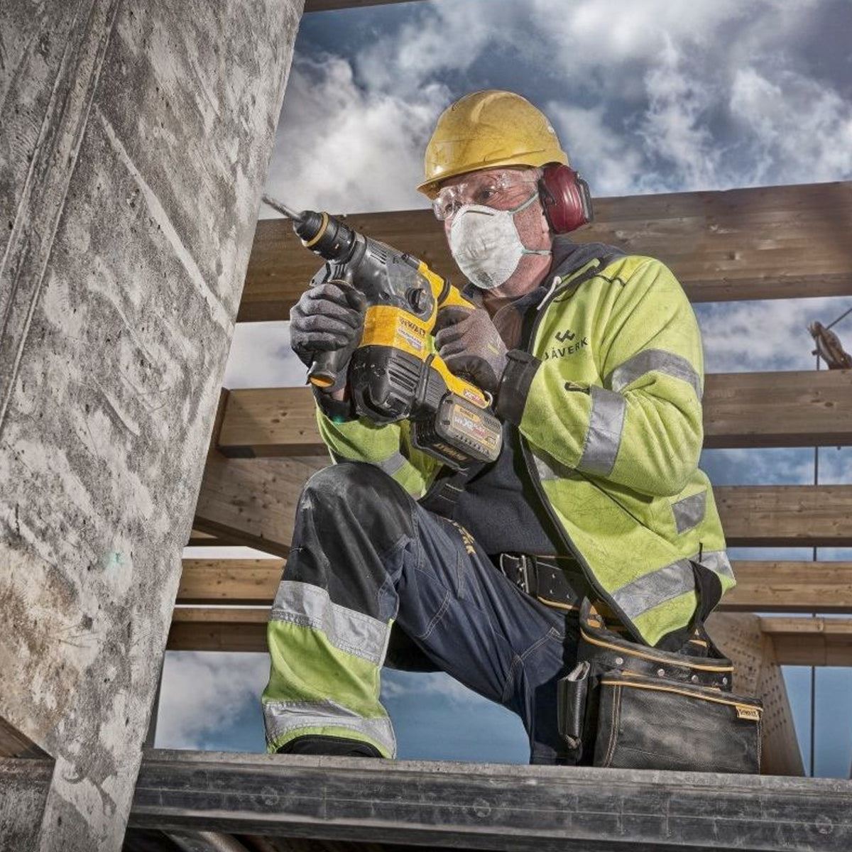 Dewalt DCH334X2 54V Brushless Q/C Chuck SDS Plus Hammer Drill with 2 x 9.0Ah Batteries Charger & Case