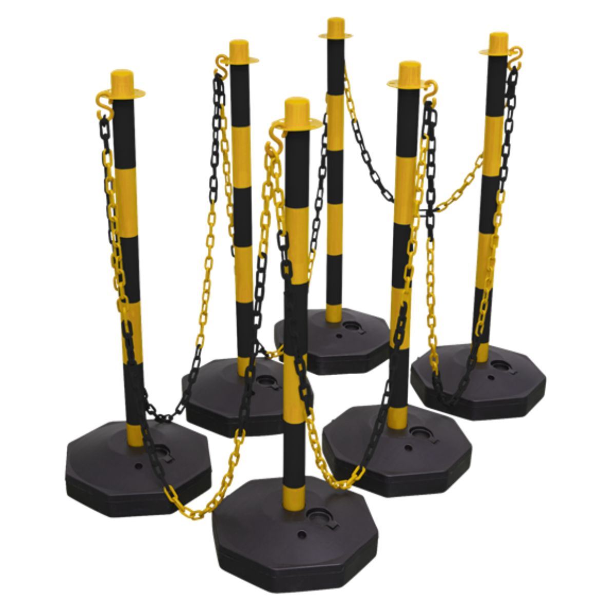 Sealey BYSBKIT 25m Black/Yellow Post & Chain Kit