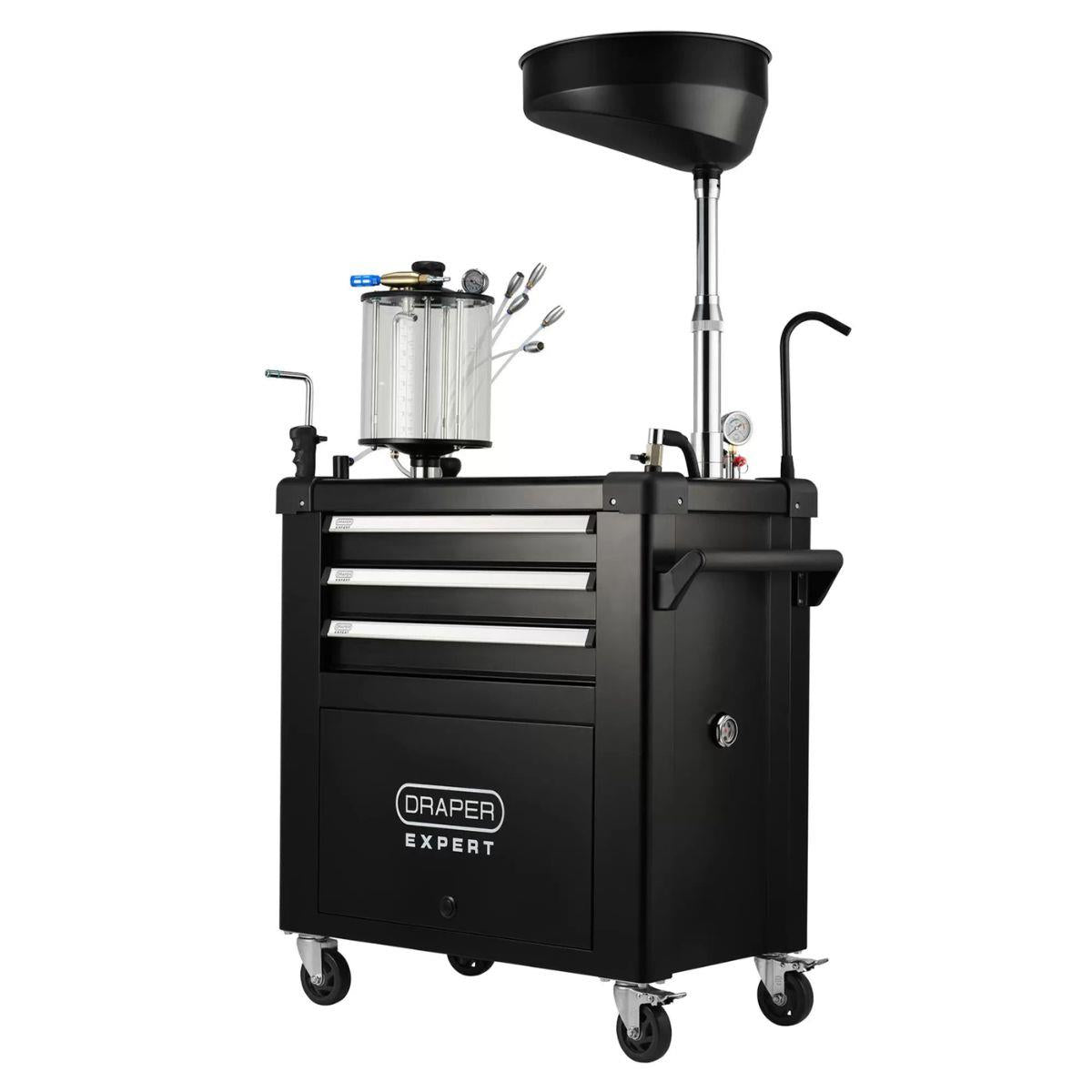Draper OD100SS Expert Mobile Oil Service Station 100L Oil Drain Pan & Suction Chamber 30205