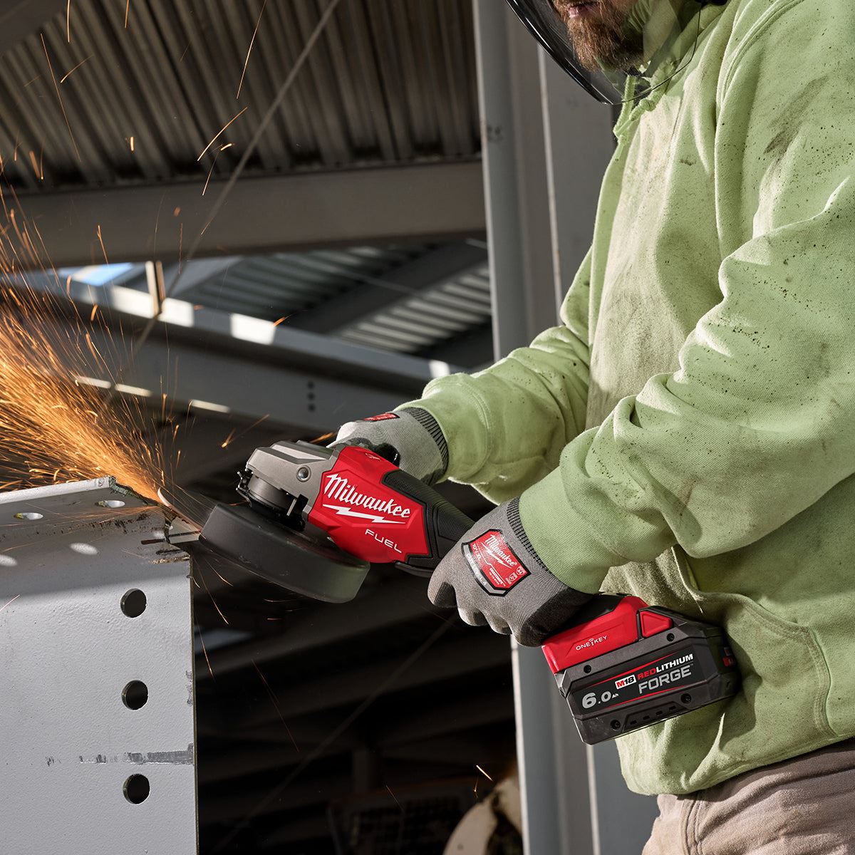 Milwaukee M18FHSAGO180VXPDB2-0X 18V M18 Angle Grinder with 1 x 12.0Ah Battery Charger & Case