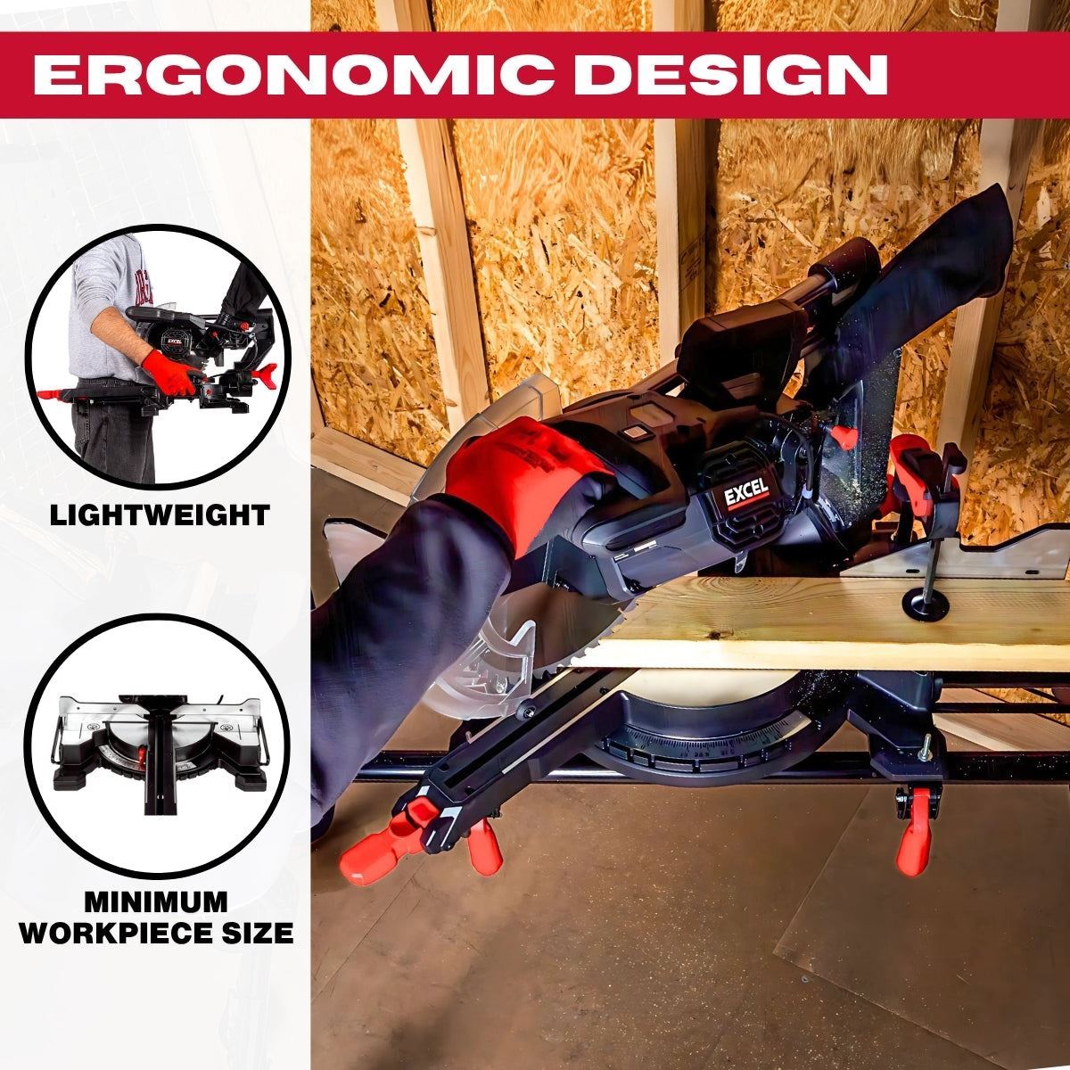 Excel 305mm Sliding Mitre Saw with LED Light & 48T Blade 240V/2000W Item Condition Used