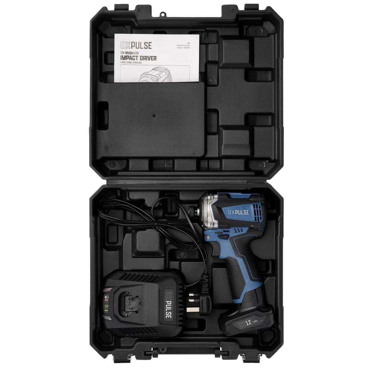 Draper DX12VIDB4 DXPULSE 12V Impact Driver Kit 1/4