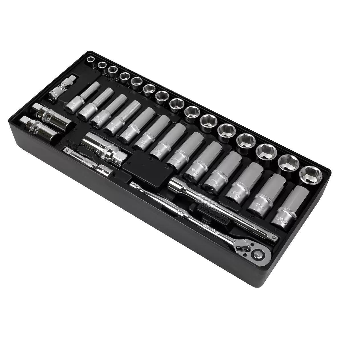 Sealey TBT20 Premier Socket Set with Tool Tray 3/8