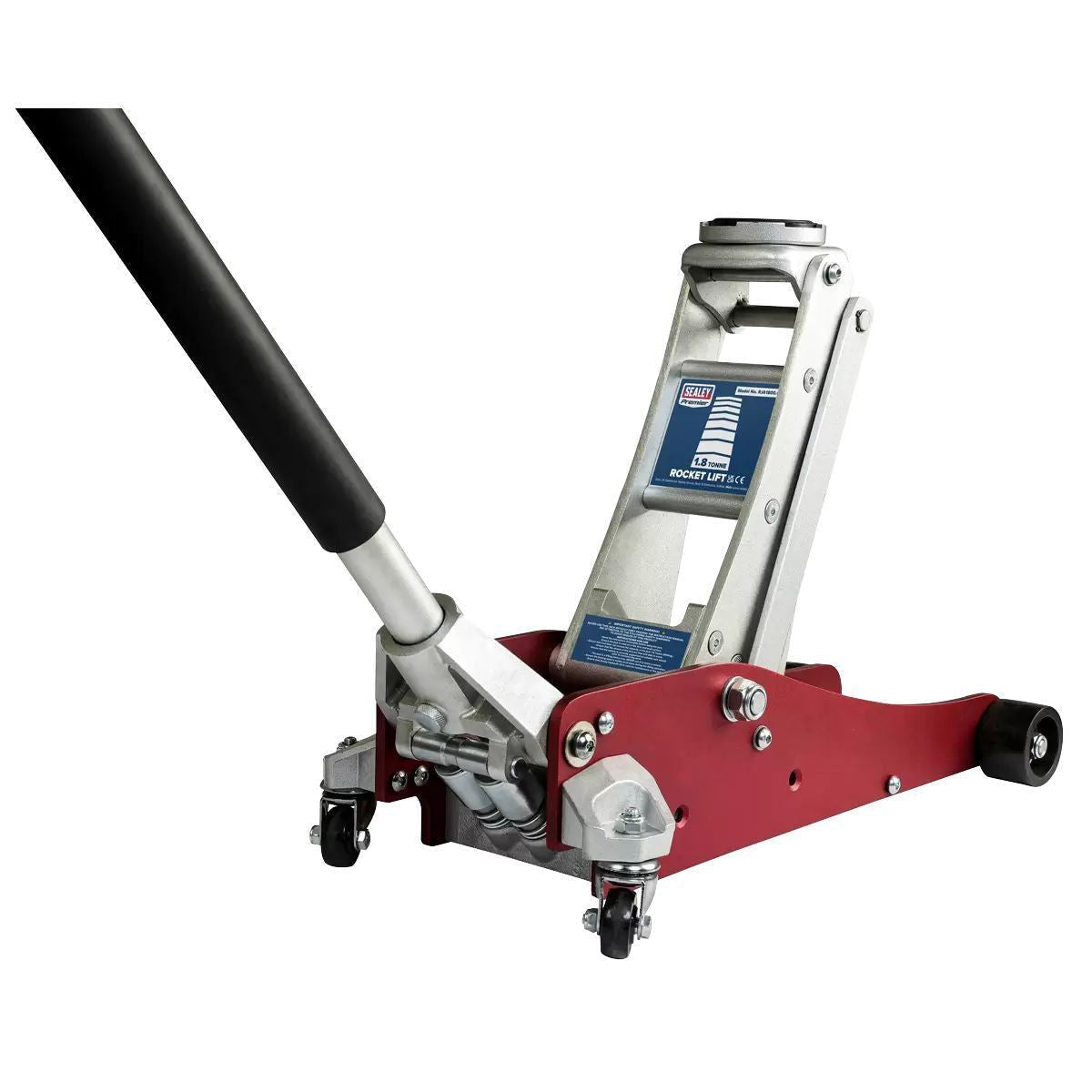 Sealey RJA1800 Low Profile Aluminium Trolley Jack with Rocket Lift 1.8 Tonne