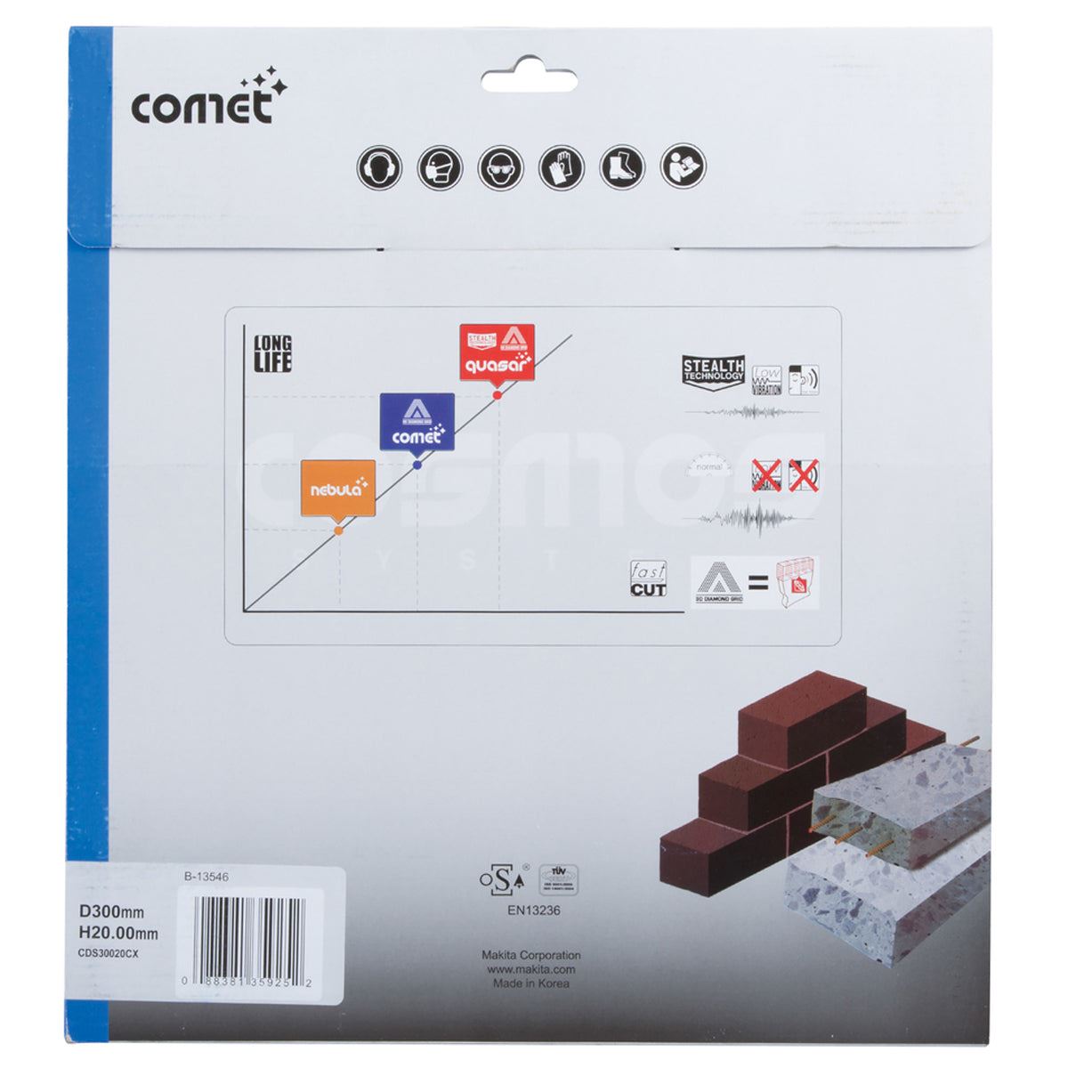 Makita B-13546 300mm 3DDG Comet Rapide Dry & Wet Diamond Wheel Blade