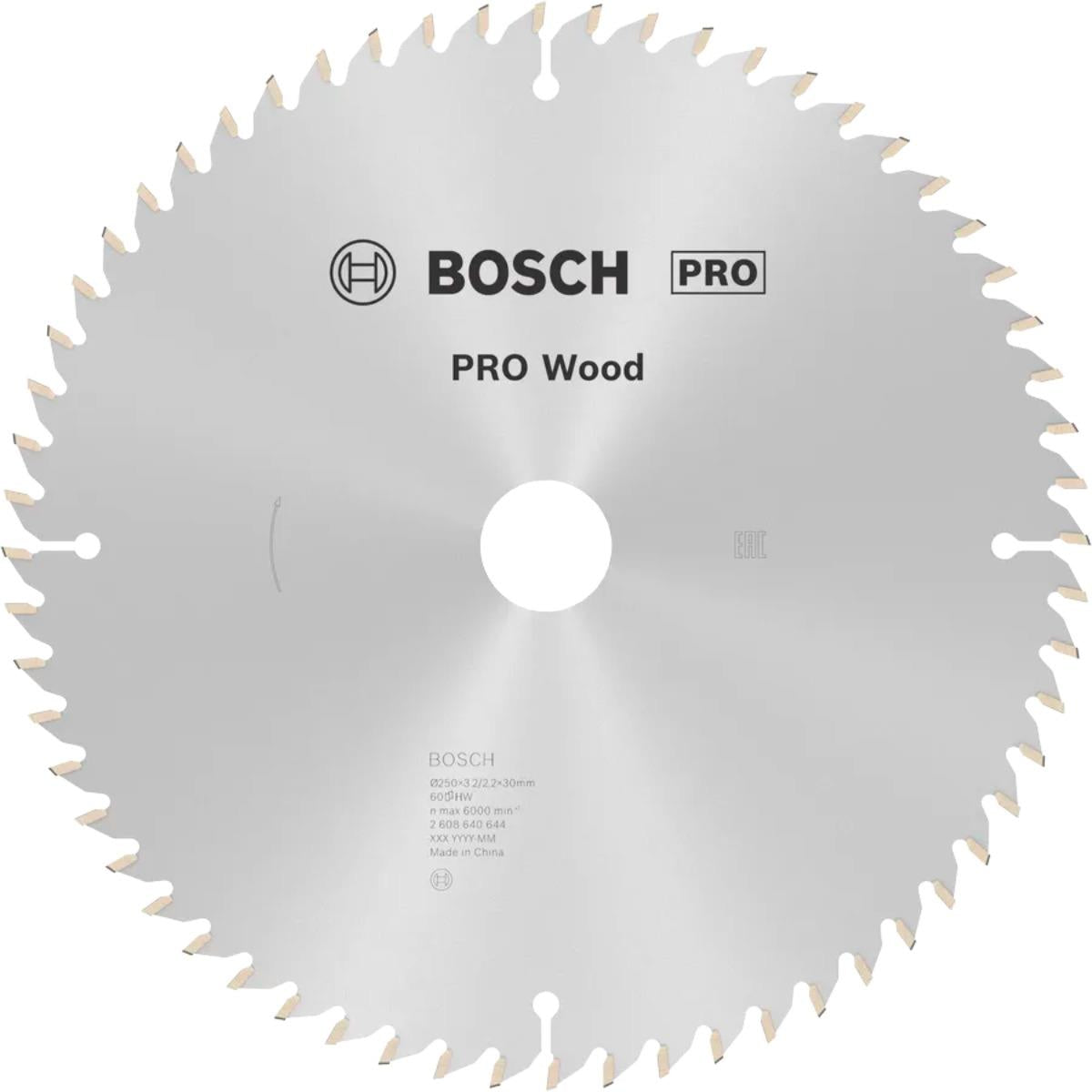 Bosch 250mm x 30mm 60T Wood Mitre Saw Blade - 2608640644