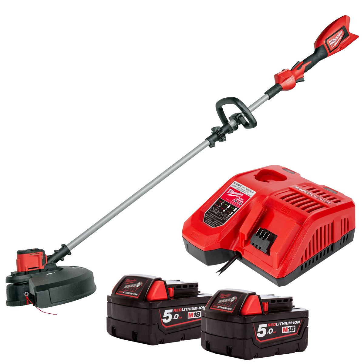 Milwaukee M18 BLLT-0 18V Brushless Line Trimmer with 2 x 5.0Ah Battery & Charger