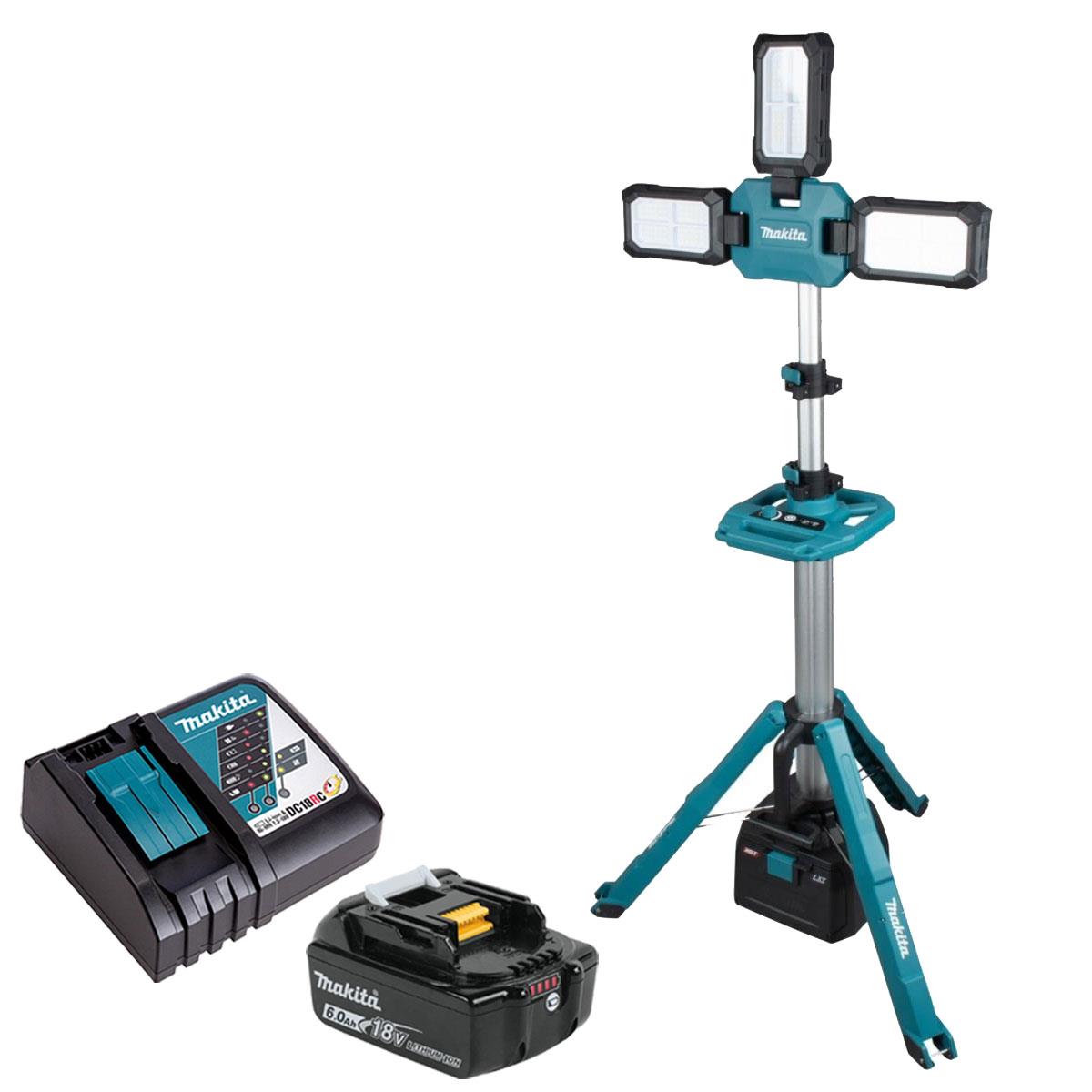 Makita ML014G 18V LXT / 40V XGT 15000 Lumen Tower Light with 1 x 6.0Ah Battery & Charger
