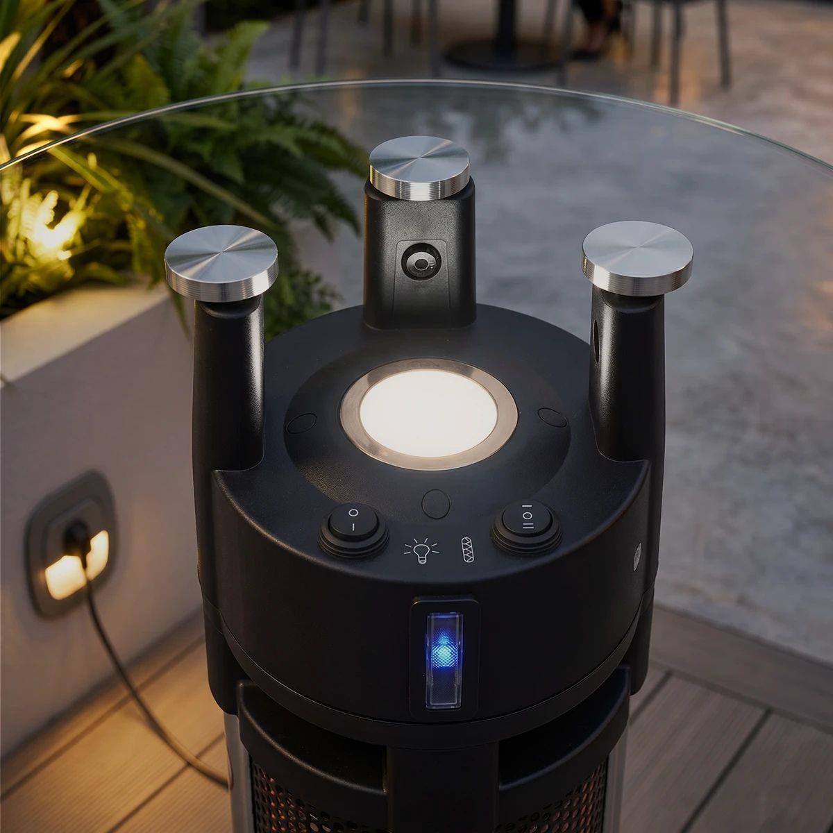 Sealey DG63 Dellonda Bistro Table with 1600W Heater Black/Stainless Steel