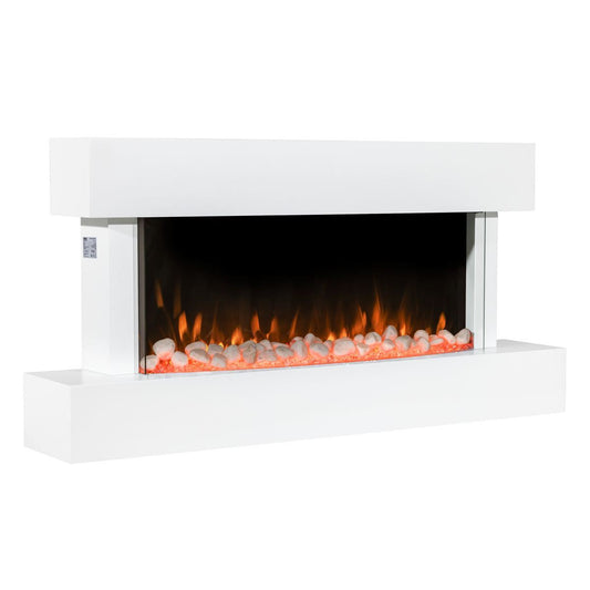 Sealey DH113 Baridi Wall Mounting Electric Fireplace with LED Flame Effect 46" White