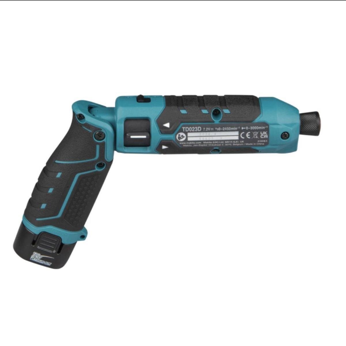 Makita TD023DSE 7.2V Cordless Pencil Impact Driver 25Nm With 2 x 1.5Ah Batteries, Charger & Carry Case