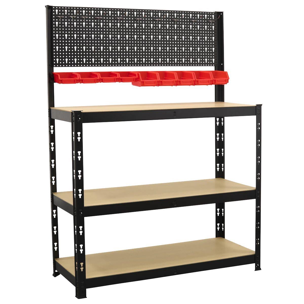 Sealey AP12601 Steel Workbench with Pegboard 1m