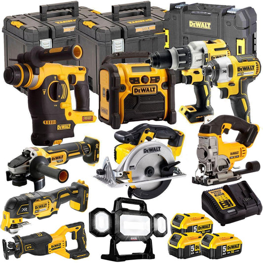 Dewalt 18V 10 Piece Cordless Power Tool Kit with 3 x 5.0Ah Batteries T4TKIT-831