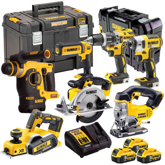 Dewalt 18V 7 Piece Power Tool Kit with 3 x 5.0Ah Batteries T4TKIT-856