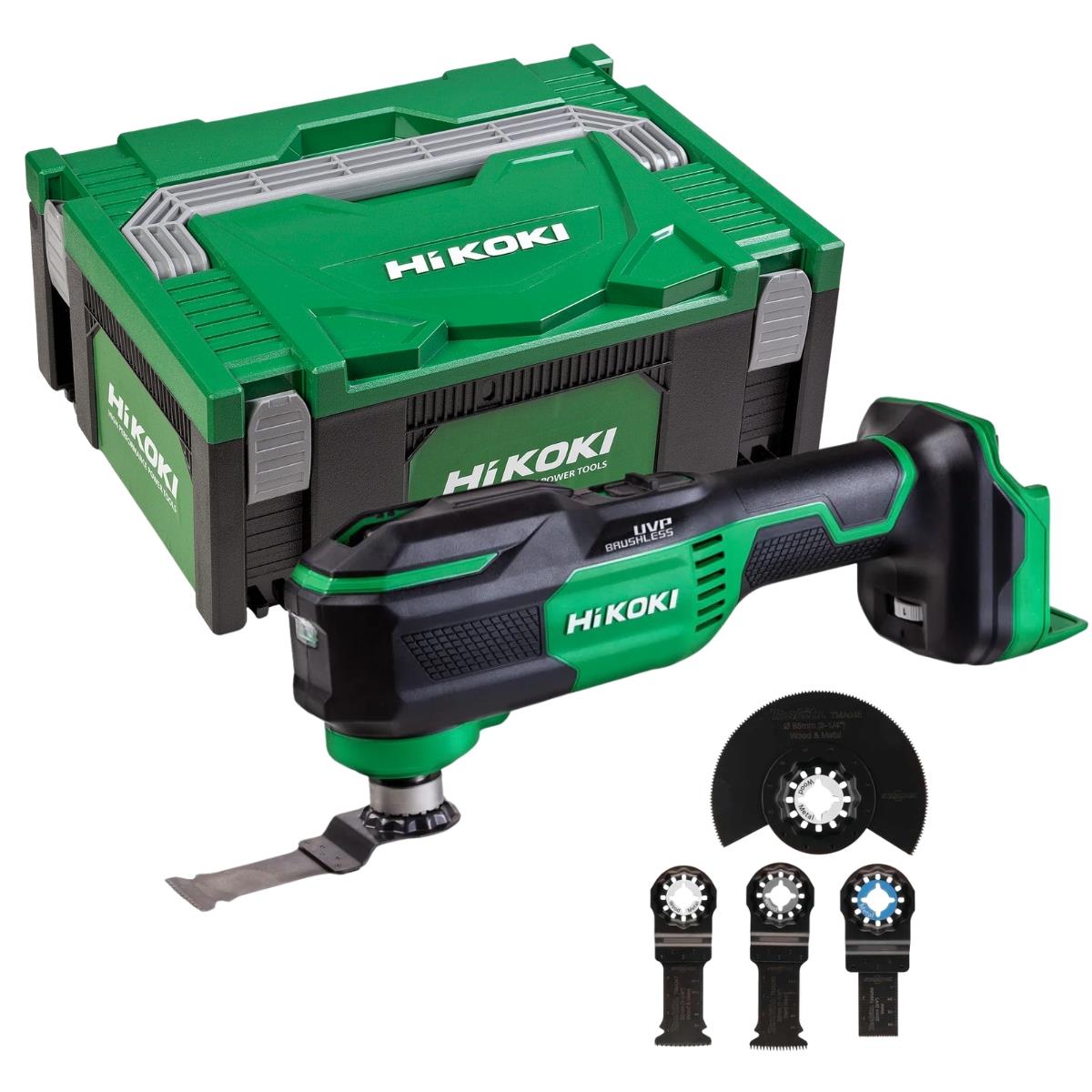 HiKOKI CV18DMAW2Z 18V Brushless Starlock Max Multi Tool With 4 Piece Accessory Set