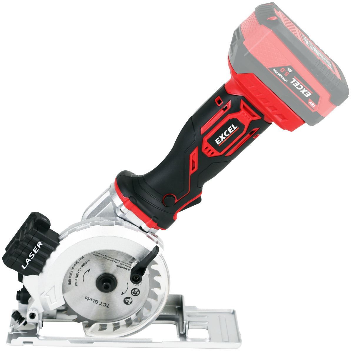 Excel 18V 115mm Mini Circular Saw with 1 x 4.0Ah Battery & Charger