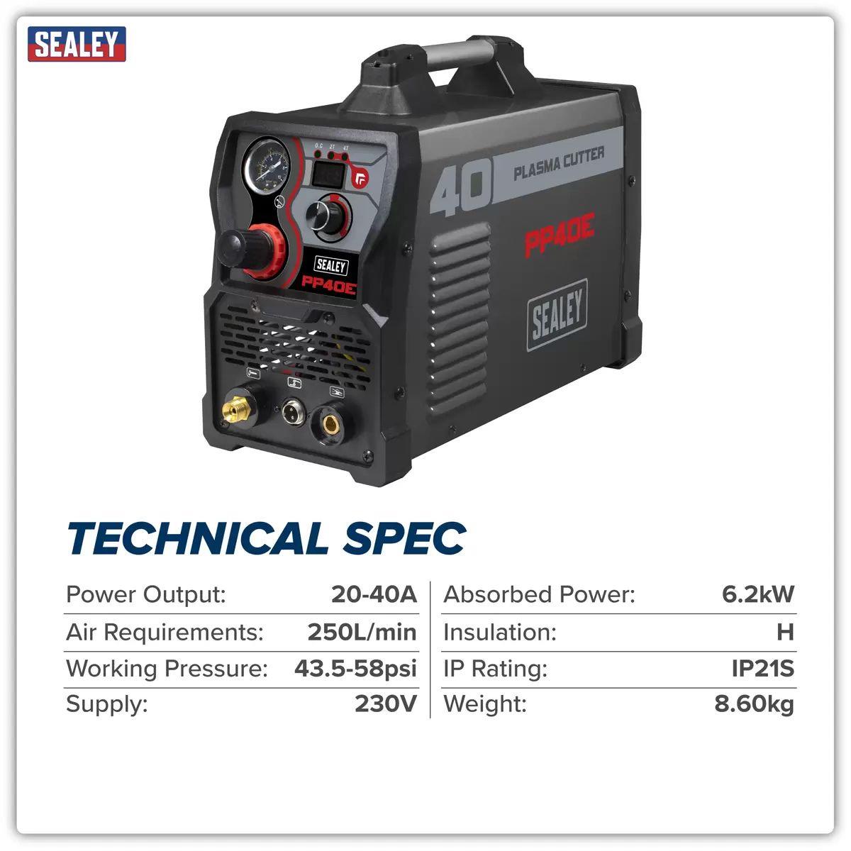 Sealey PP40E Plasma Cutter Inverter 40Amp 230V