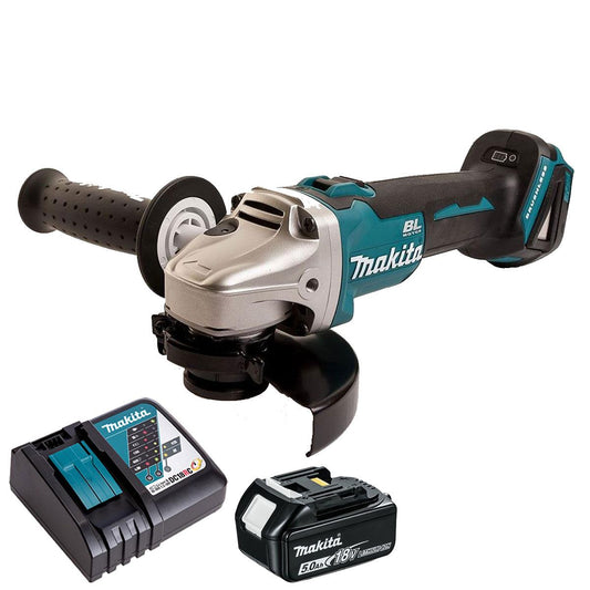Makita DGA504Z 18V LXT 125mm Brushless Angle Grinder with 1 x 5.0Ah Battery & Charger