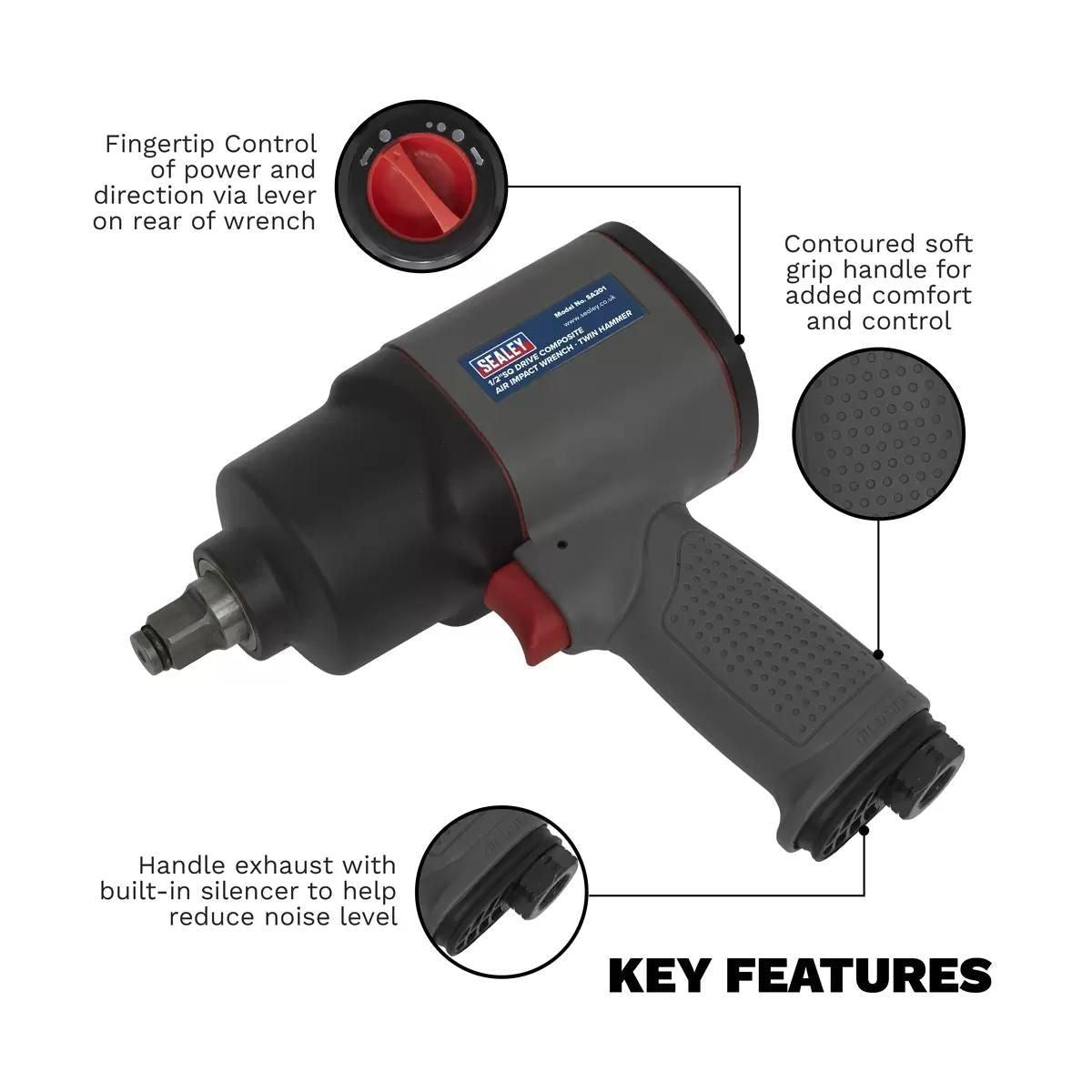 Sealey SA201 Air Impact Wrench 1/2