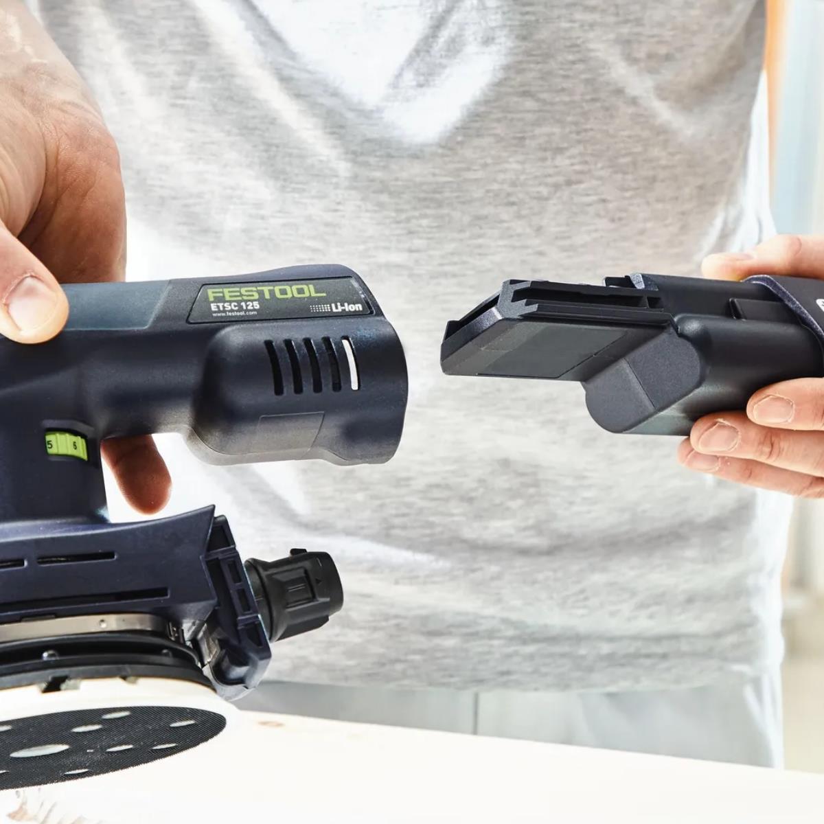 Festool ETSC 125 3,0 I-Plus 18V Brushless Eccentric Sander with 2 x 3.0Ah Batteries, Charger & Case 578855