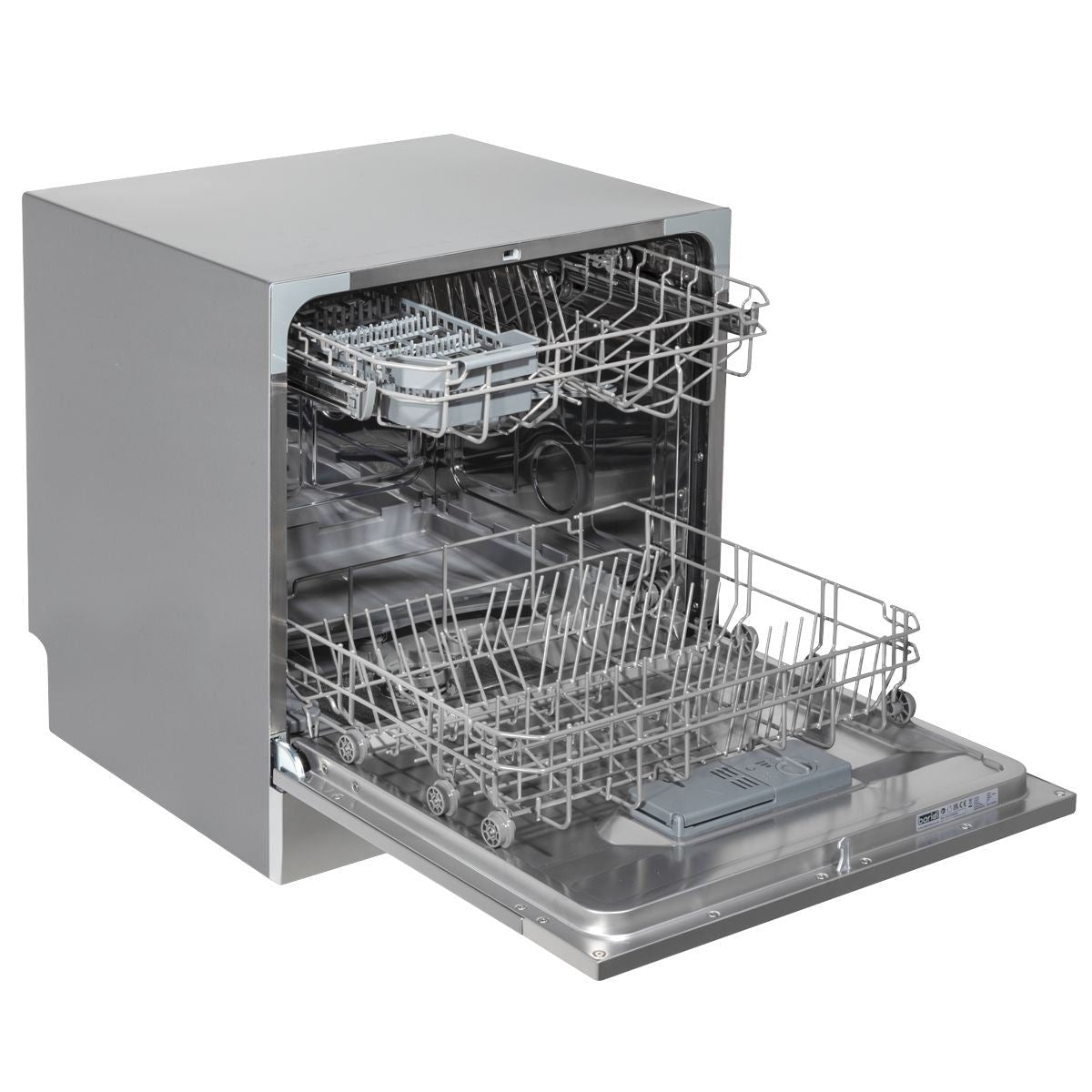Sealey DH87 Baridi Tabletop Dishwasher 8 Place Settings 8L Capacity Silver 230V/1500W