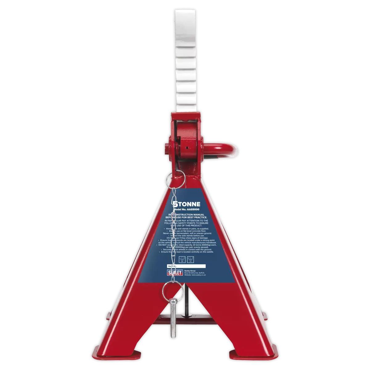 Sealey AAS5000 Auto Rise Ratchet Axle Stands 5 Tonne Capacity per Stand