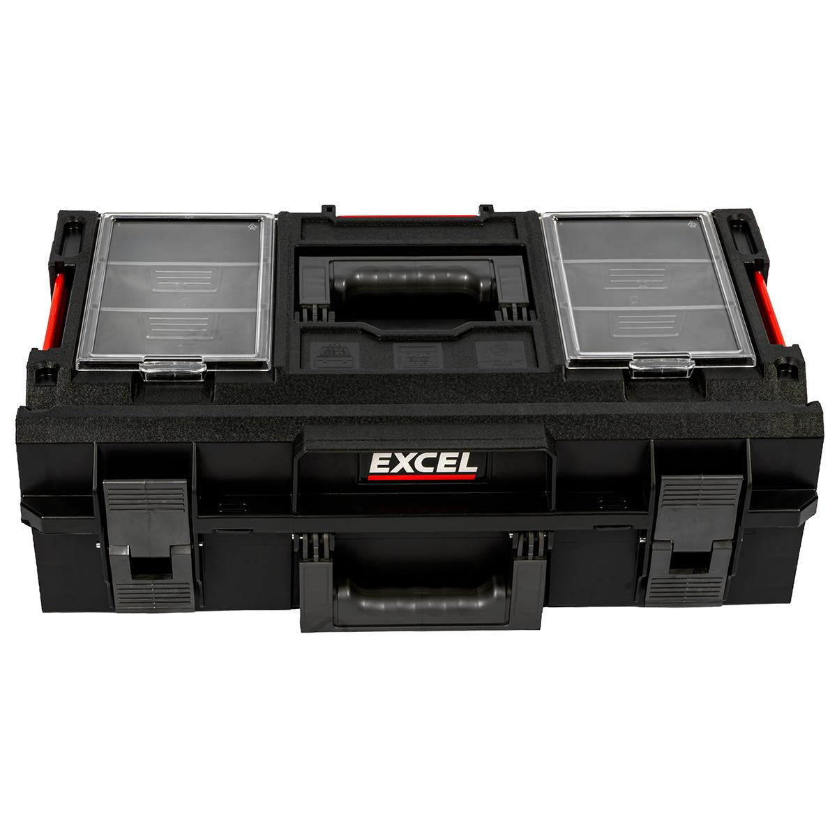 Excel Modular Stackable Tool Box Heavy Duty Mobile Storage 3 Piece Set with Wheels
