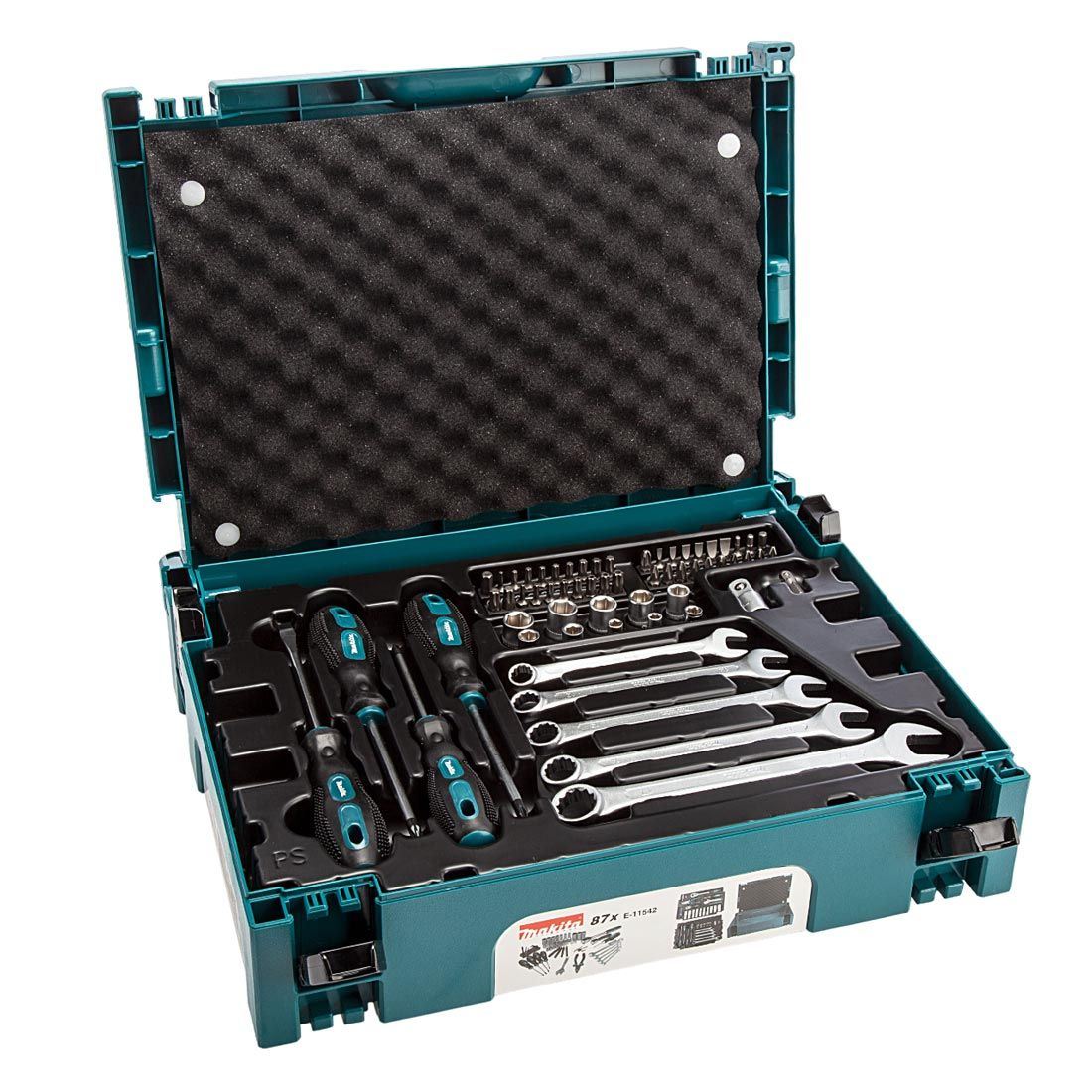 Makita E-11542 Makpac Hand Tool Set Of 87 Pieces In Case