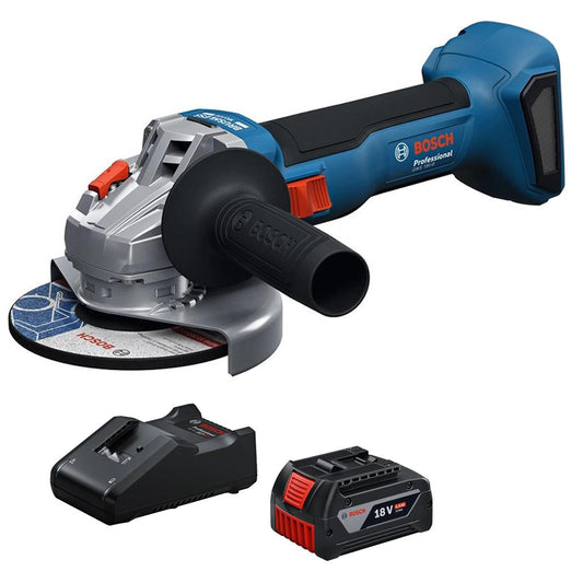 Bosch GWS 18V-8 18V Brushless 125mm Angle Grinder with 1 x 4.0Ah Battery & Charger
