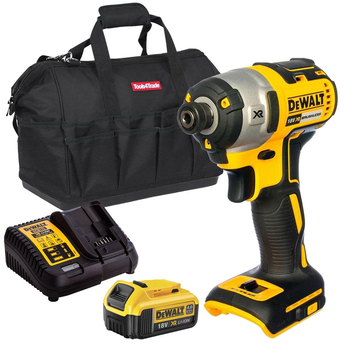 Dewalt DCF887N 18V Brushless Impact Driver with 1 x 4.0Ah Battery & Charger in Bag