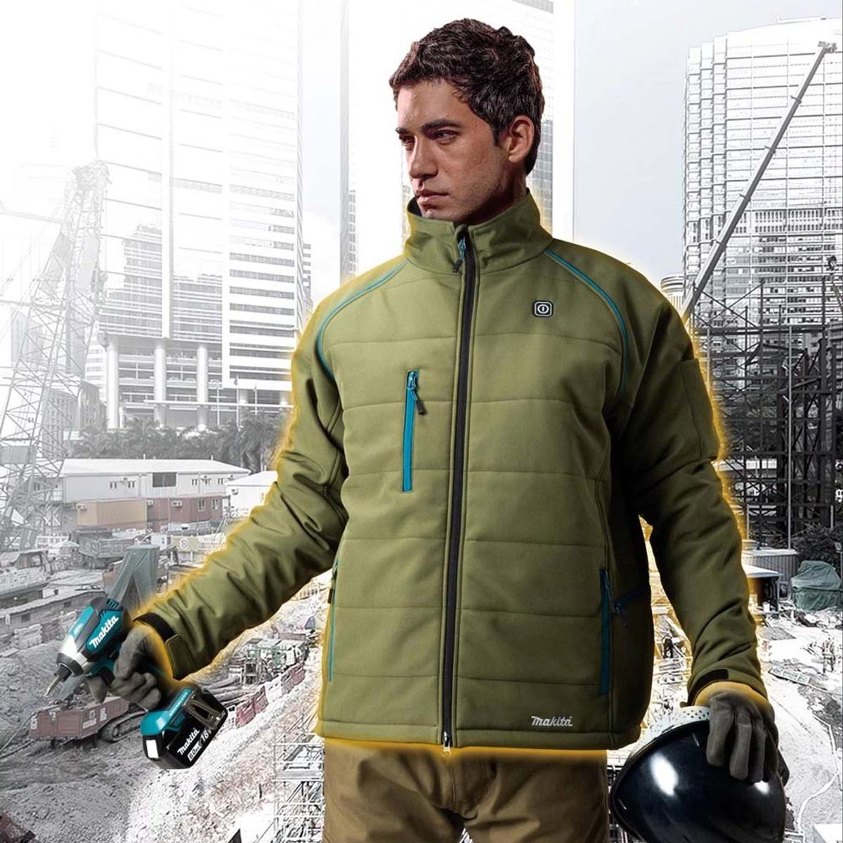 Makita DCJ205ZLO 14.4V-18V LXT Cordless Heated Jacket Olive - Large