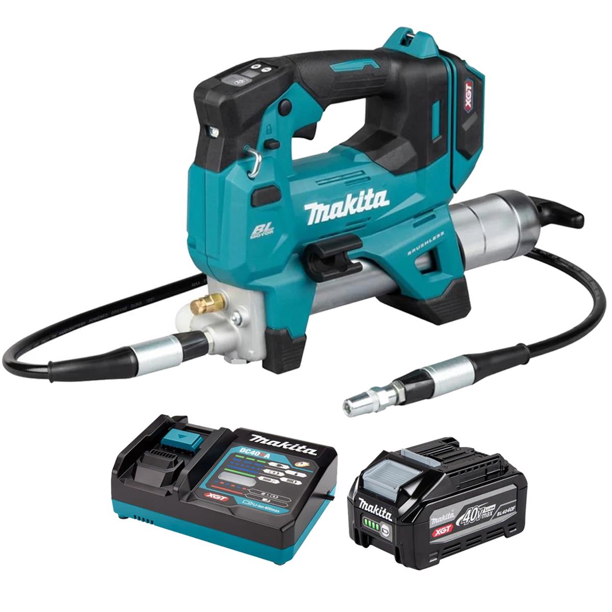 Makita GP001GZ 40V Max XGT Grease Gun with 1 x 4.0Ah Battery & Charger
