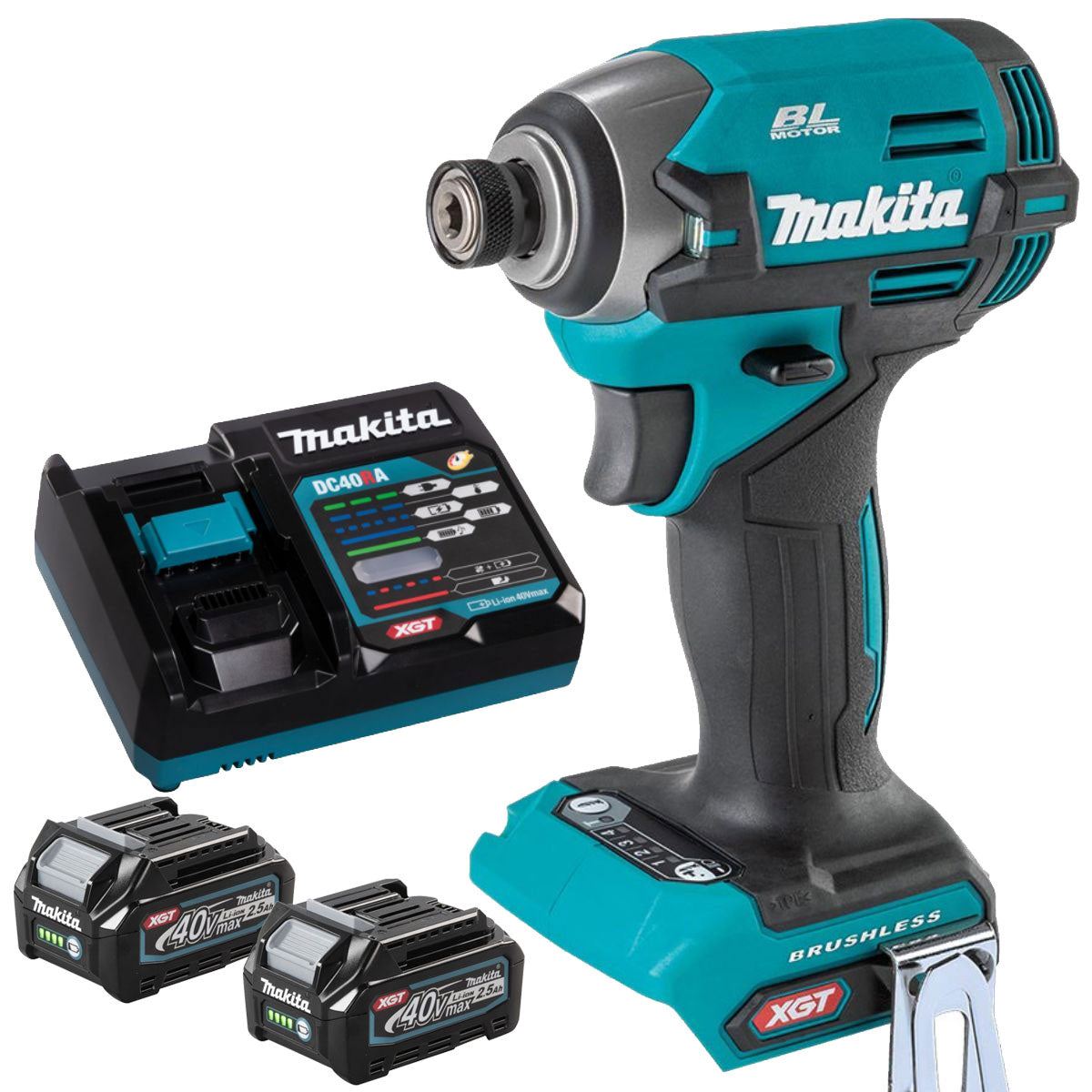 Makita TD003GZ 40V Brushless Impact Driver with 2 x 2.5Ah Battery & Charger