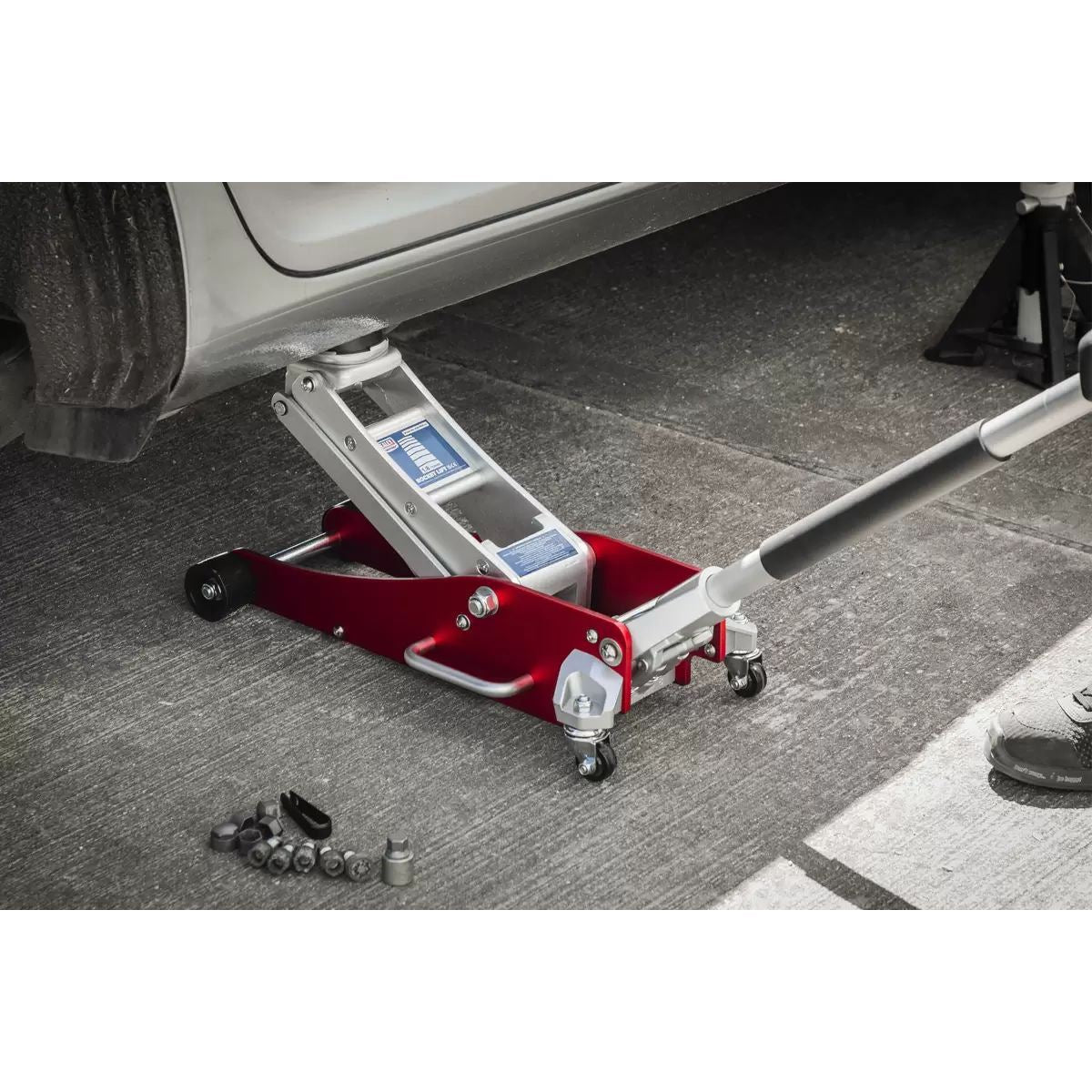 Sealey RJA1800 Low Profile Aluminium Trolley Jack with Rocket Lift 1.8 Tonne
