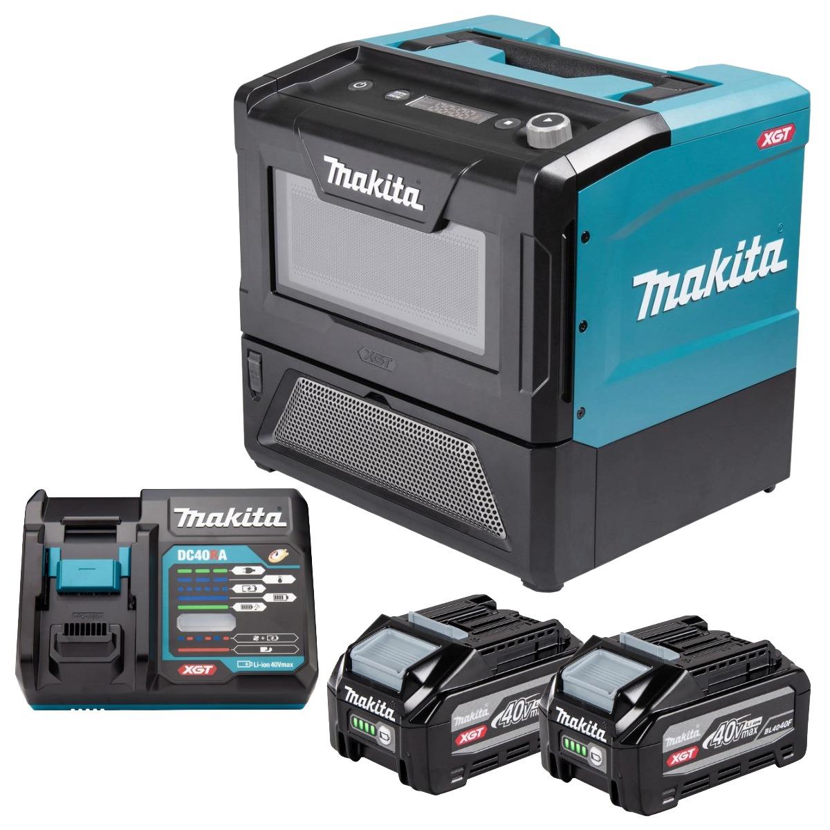 Makita MW001GZ 40V Max XGT Microwave with 2 x 4.0Ah Battery & Charger