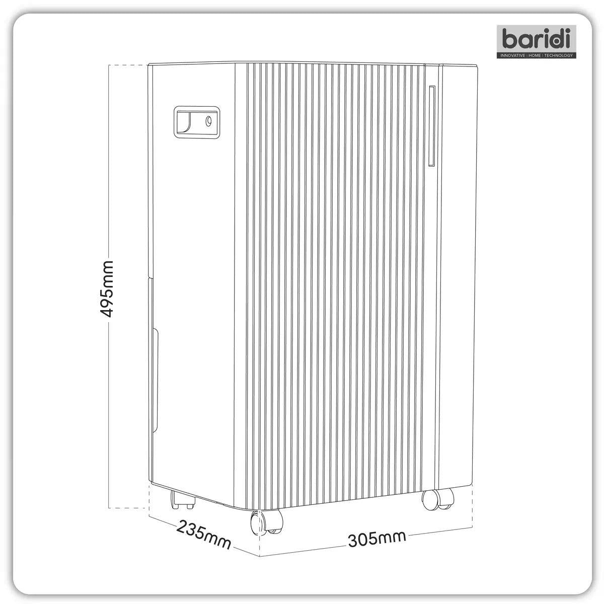 Sealey DH148 Baridi Dehumidifier with Digital Display & 24hr Timer 20L White 230V