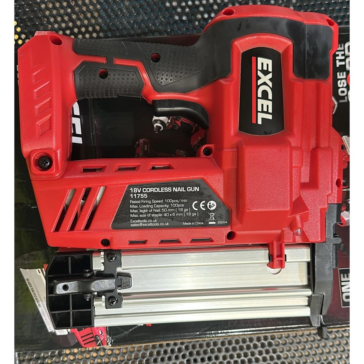 Excel 18V Cordless Second Fix Nailer (Battery & Charger Not Included) Item Condition Used