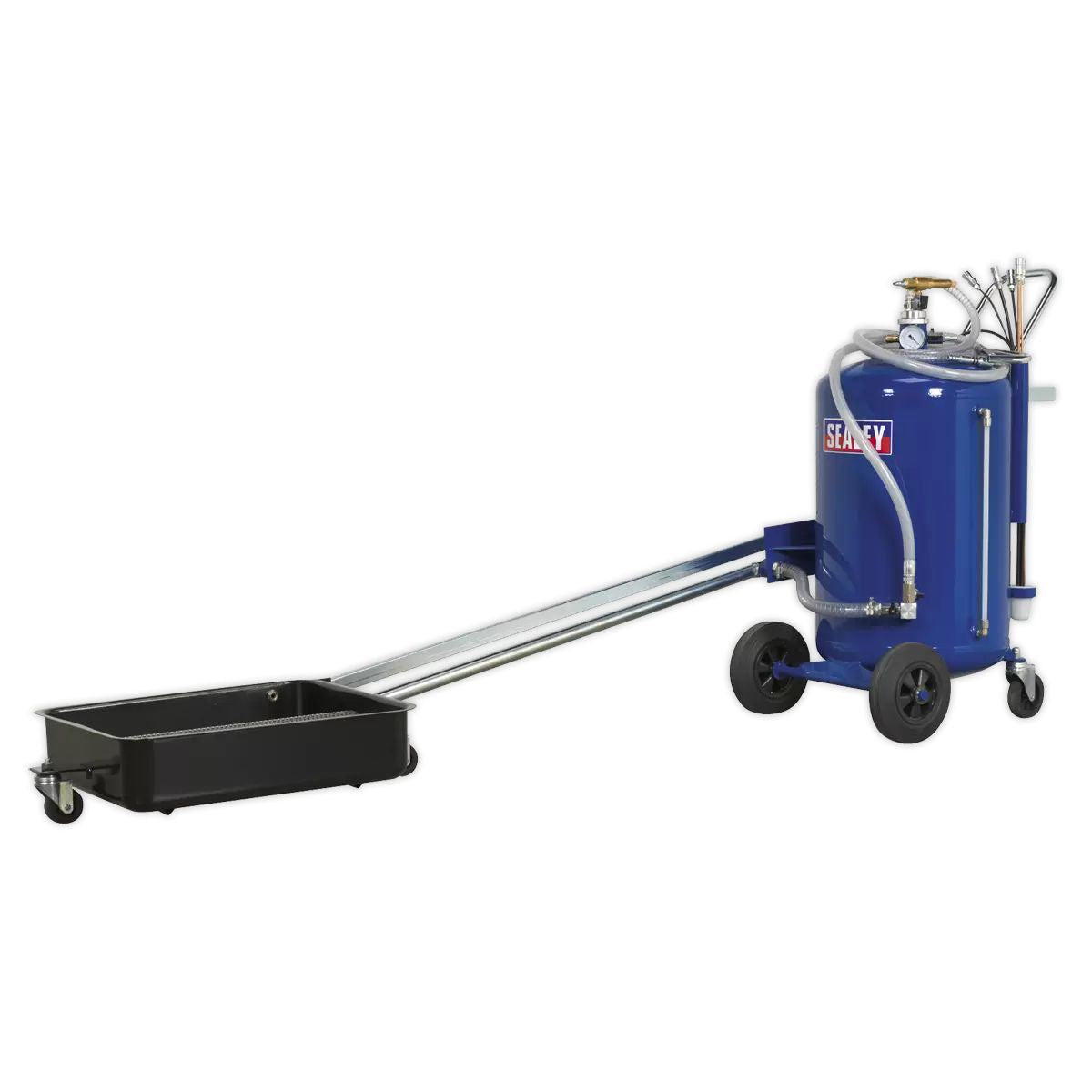 Sealey AK462DX 100L Mobile Oil Drainer with Probes Cantilever Air Discharge