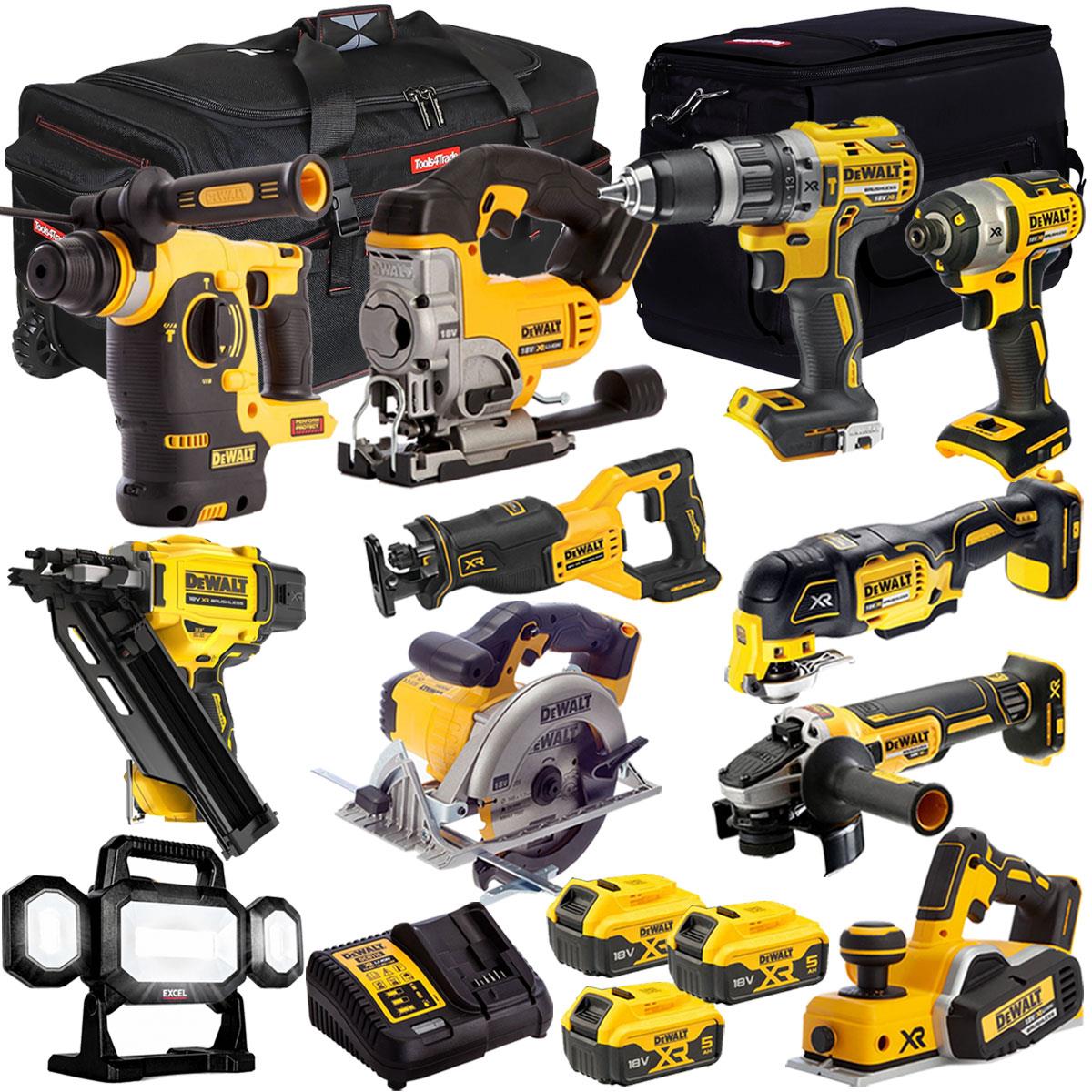 Dewalt 18V 11 Piece Power Tool Kit with 3 x 5.0Ah Battery & Charger T4TKIT-993